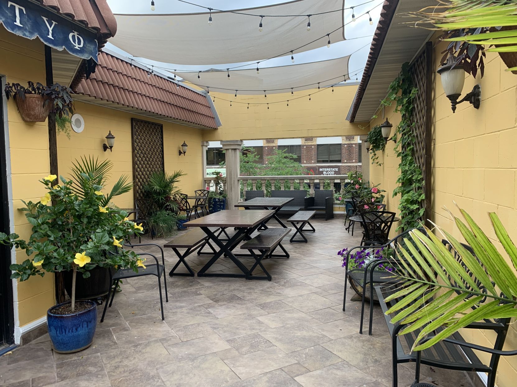 Rooftop dining area